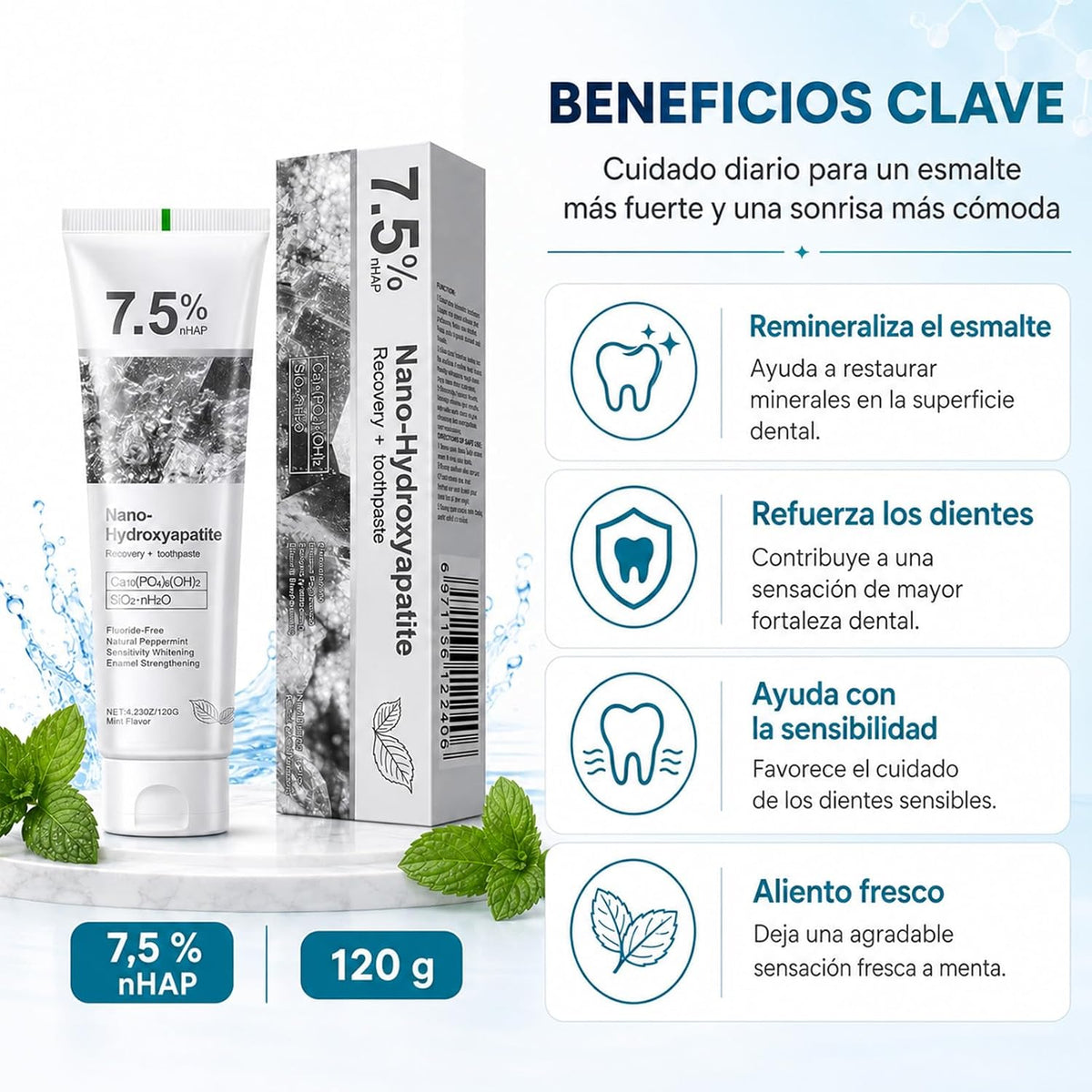 Pasta de dientes con hidroxiapatita 7,5 % - imagen 4