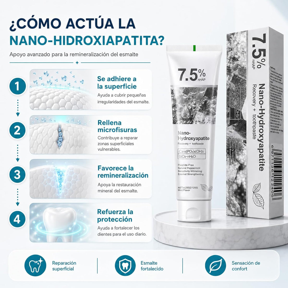 Pasta de dientes con hidroxiapatita 7,5 % - imagen 3