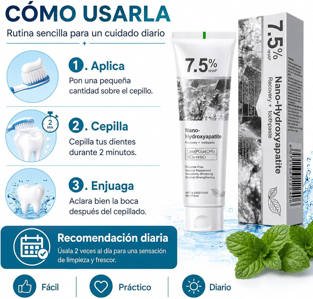 Pasta de dientes con hidroxiapatita 7,5 % - imagen 6