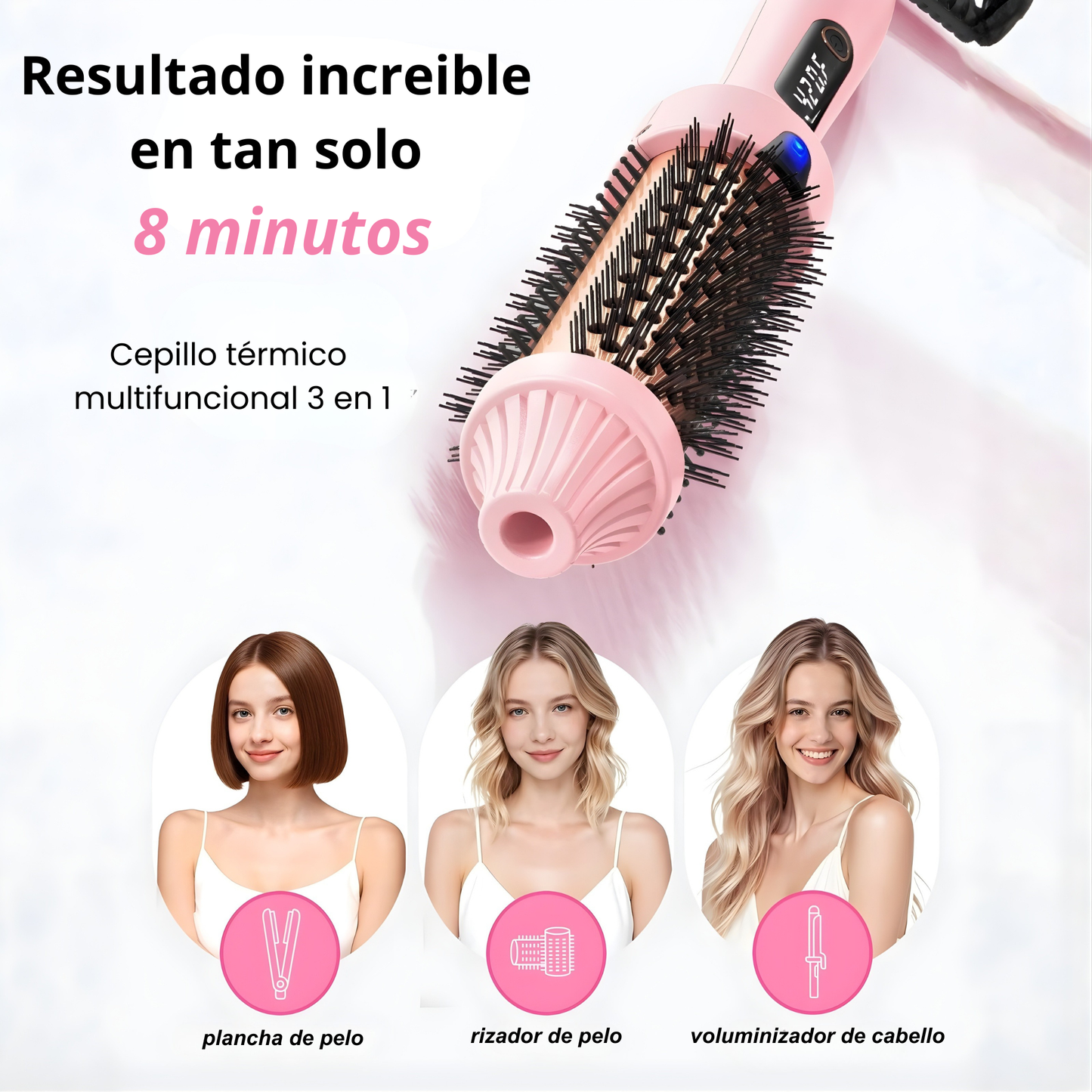 Peine Iónico 3 en 1 con 6 temperaturas diferentes