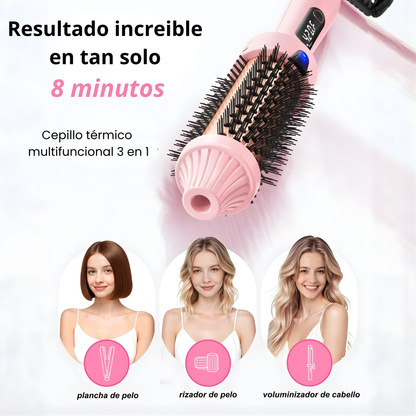 Peine Iónico 3 en 1 con 6 temperaturas diferentes